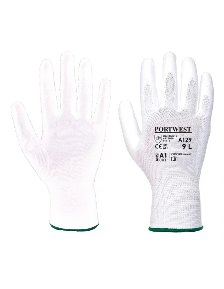 Gant enduit paume Polyuréthane - Carton (480 paires) couleur : Blanc taille M - PORTWEST