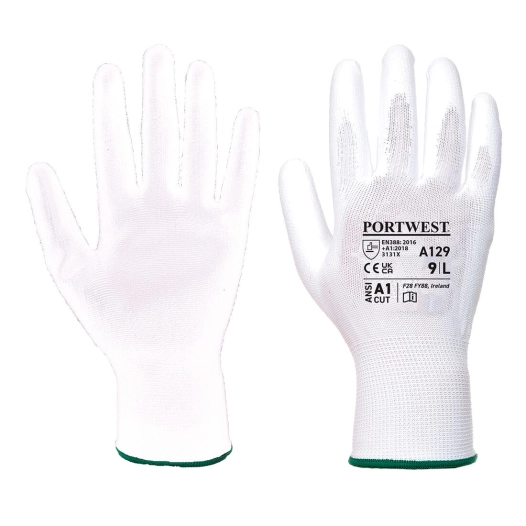 Gant enduit paume Polyuréthane - Carton (480 paires) couleur : Blanc taille XXL - PORTWEST