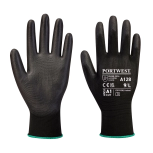 Gant enduit PU paume sans latex - Paquet individuel couleur : Noir taille XS - PORTWEST