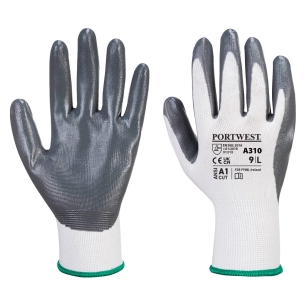 Gant Flexo Grip enduit Nitrile couleur : Gris/Blanc taille M - PORTWEST