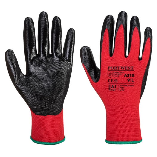 Gant Flexo Grip enduit Nitrile couleur : Rouge/noir taille XL - PORTWEST