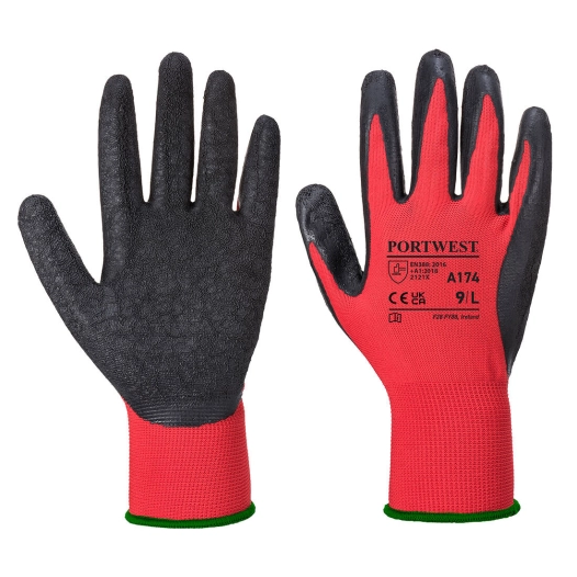 Gant Latex Flex Grip couleur : Rouge/noir taille L - PORTWEST