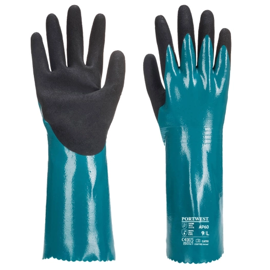 Gant manchette Sandy Grip Lite couleur : Bleu/Noir taille L - PORTWEST