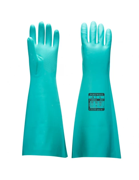 Gant Nitrile Extra-Long couleur : Vert taille L - PORTWEST