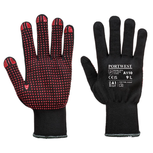 Gant Polka Picots PVC couleur : Noir taille M - PORTWEST