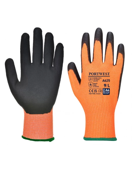 Gant PU Vis-Tex coupure D couleur : Orange/Noir taille XXL - PORTWEST