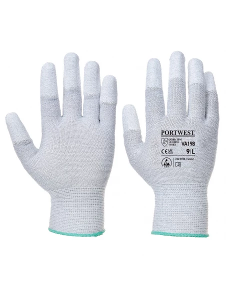Gant Vending Fingertip antistatique enduit PU couleur : Gris taille XXL - PORTWEST