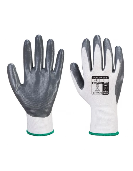 Gant Vending Flexo Grip Nitrile couleur : Blanc/Gris taille XL - PORTWEST