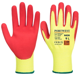 Gant Vis-Tex anticoupure HR - Nitrile couleur : Jaune/Rouge taille S - PORTWEST