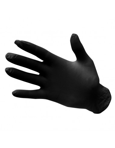 Gants Nitrile Non poudrés à usage unique couleur : Noir taille XL - PORTWEST