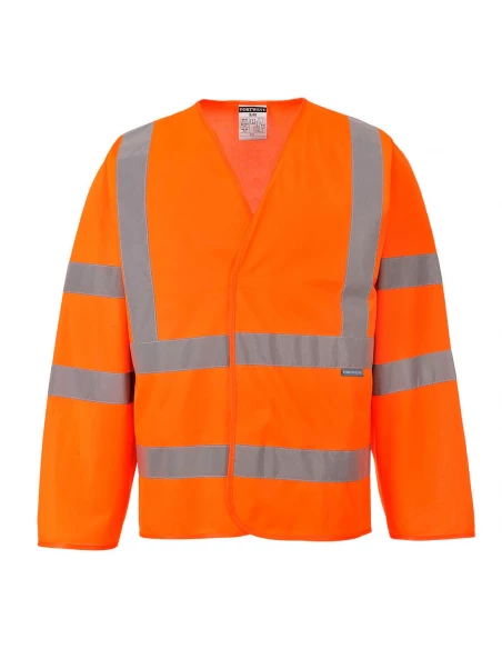 Gilet 2 bandes & baudrier manches longues couleur : Orange taille L/XL - PORTWEST