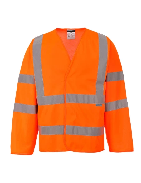 Gilet 2 bandes & baudrier manches longues couleur : Orange taille S/M - PORTWEST