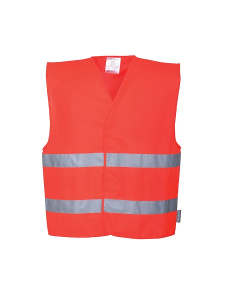Gilet Double bande couleur : Rouge taille S/M - PORTWEST