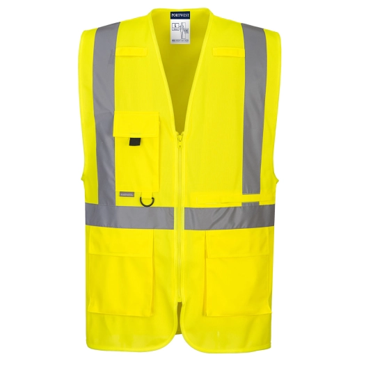 Gilet Executive haute visibilité avec poche pour tablette couleur : Jaune taille S - PORTWEST