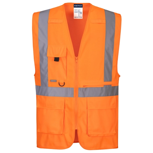 Gilet Executive haute visibilité avec poche pour tablette couleur : Orange taille S - PORTWEST