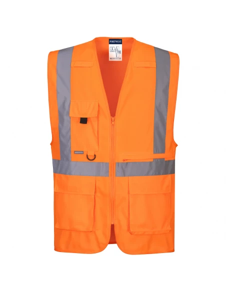 Gilet Executive haute visibilité avec poche pour tablette couleur : Orange taille XL - PORTWEST