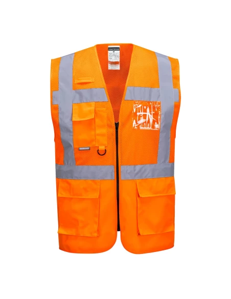 Gilet exécutive maille Madrid couleur : Orange taille S - PORTWEST