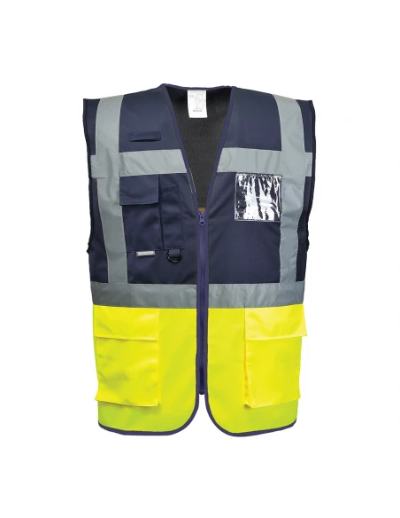 Gilet Executive Paris couleur : Jaune/Marine taille XL - PORTWEST