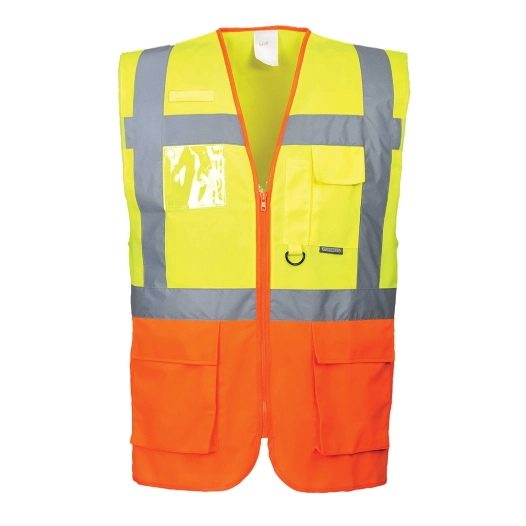 Gilet Executive Prague couleur : Jaune/Orange taille M - PORTWEST