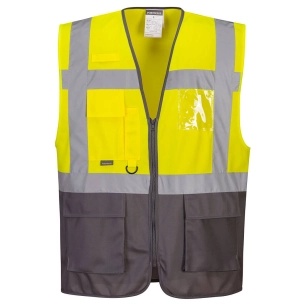 Gilet Executive Warsaw couleur : Jaune/Gris taille S - PORTWEST