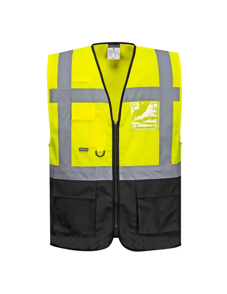 Gilet Executive Warsaw couleur : Jaune/Noir taille L - PORTWEST