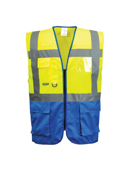 Gilet Executive Warsaw couleur : Jaune/Royal taille M - PORTWEST