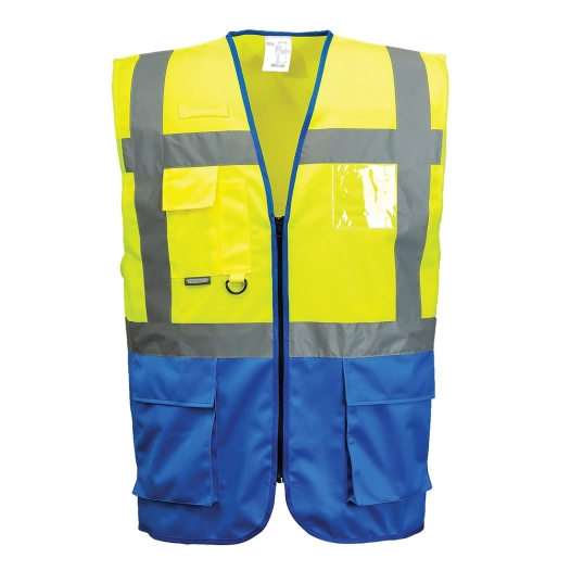 Gilet Executive Warsaw couleur : Jaune/Royal taille S - PORTWEST