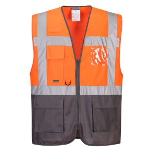 Gilet Executive Warsaw couleur : Orange/Gris taille S - PORTWEST