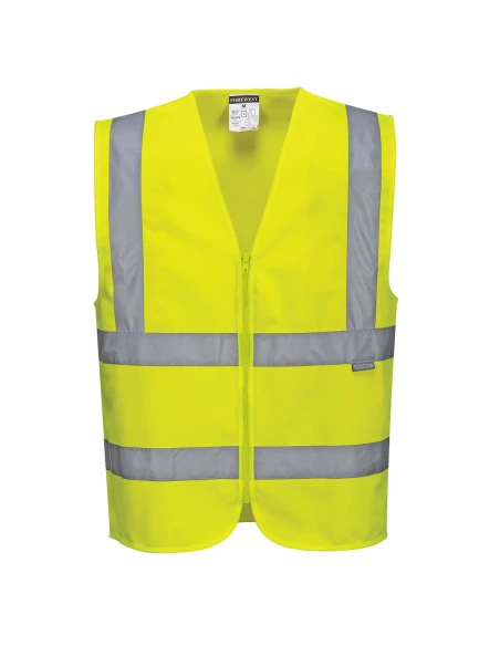 Gilet Hi-Vis avec zip couleur : Jaune taille M - PORTWEST