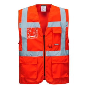 Gilet Hi-Vis Executive - Berlin couleur : Rouge taille M - PORTWEST