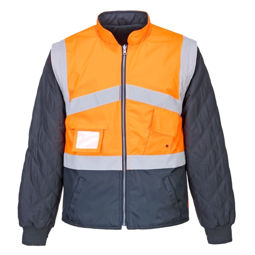 Gilet Hivis Bicolore Reversible couleur : Orange/Marine taille S - PORTWEST