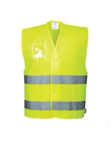 Gilet HV avec porte-badge double entrée couleur : Jaune taille XX/3X - PORTWEST