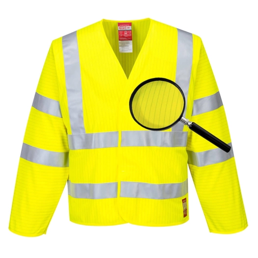 Gilet HV ML Antistatique - Résistante à la flamme couleur : Jaune taille S/M - PORTWEST