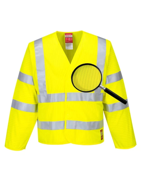 Gilet HV ML Antistatique - Résistante à la flamme couleur : Jaune taille S/M - PORTWEST