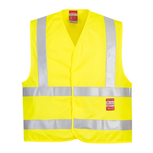 Gilet HV Résistant à la flamme couleur : Jaune taille S/M - PORTWEST