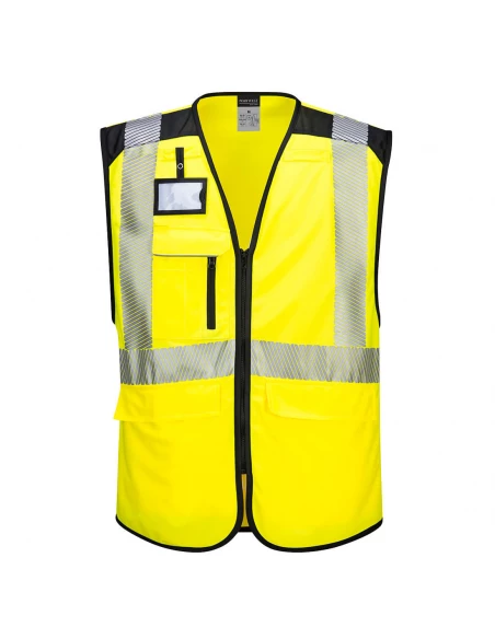 Gilet Multipoches haute-visibilité PW3 couleur : Jaune/Noir taille XXL - PORTWEST