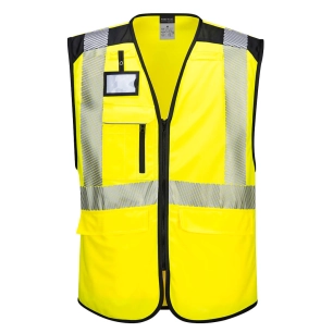 Gilet Multipoches haute-visibilité PW3 couleur : Jaune/Noir taille XXXL - PORTWEST