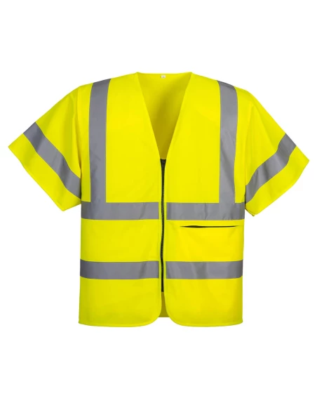Gilet zippé à demi-manches couleur : Jaune taille XL - PORTWEST