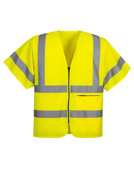 Gilet zippé à demi-manches couleur : Jaune taille XXXL - PORTWEST