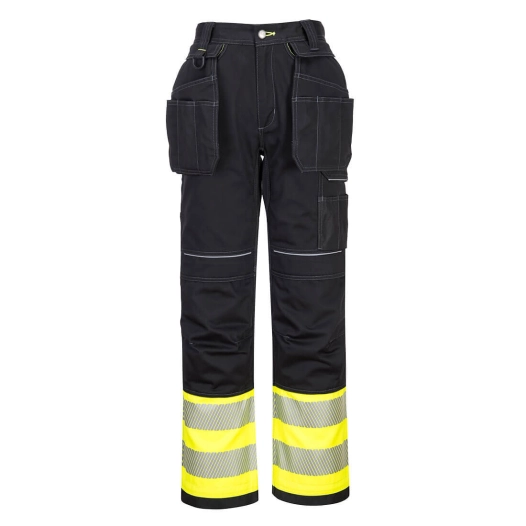 Pantalon Holster PW3 Hi-Vis Classe 1 couleur : Jaune/Noir taille 42 - PORTWEST