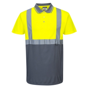 Polo Bicolore couleur : Jaune/Gris taille L - PORTWEST
