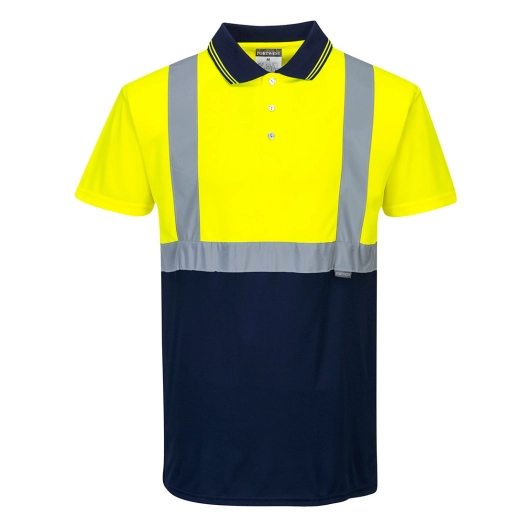 Polo Bicolore couleur : Jaune/Marine taille M - PORTWEST