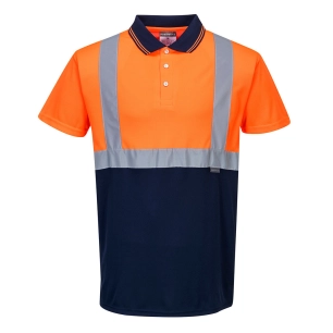 Polo Bicolore couleur : Orange/Marine taille L - PORTWEST