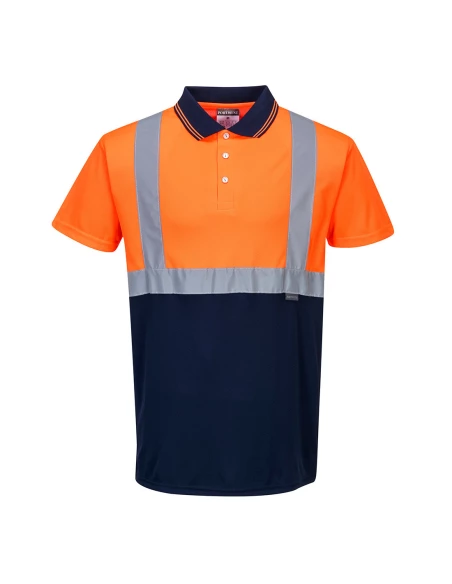 Polo Bicolore couleur : Orange/Marine taille XL - PORTWEST