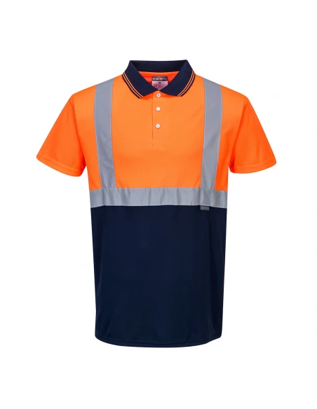 Polo Bicolore couleur : Orange/Marine taille XXXL - PORTWEST
