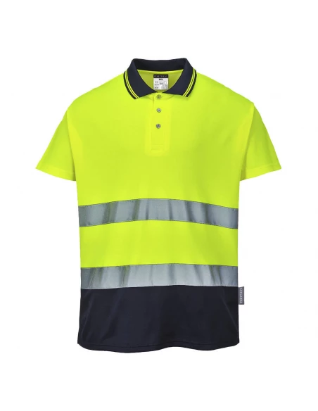 Polo coton comfort couleur : Jaune/Marine taille M - PORTWEST