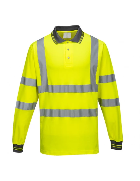 Polo coton majoritaire manches longues couleur : Jaune taille S - PORTWEST