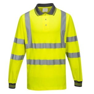 Polo coton majoritaire manches longues couleur : Jaune taille XXL - PORTWEST