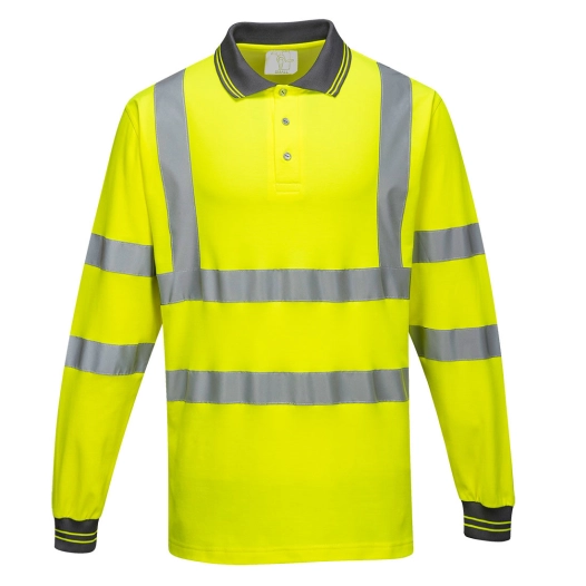 Polo coton majoritaire manches longues couleur : Jaune taille XXXL - PORTWEST