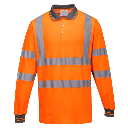 Polo coton majoritaire manches longues couleur : Orange taille M - PORTWEST
